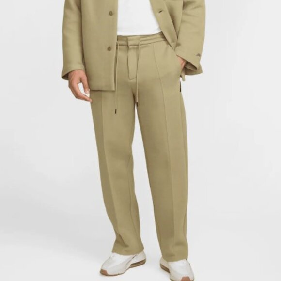 Nike Tech Tailored Fleece Open Hem Sweatpants Olive Aura FZ7583-276 Men’s Size S - Picture 7 of 8